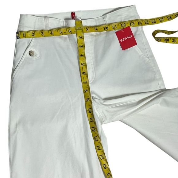 Spanx Stretch Twill Cropped Wide Leg Pant-Bright White Size Medium Style 20312R - Picture 4 of 9